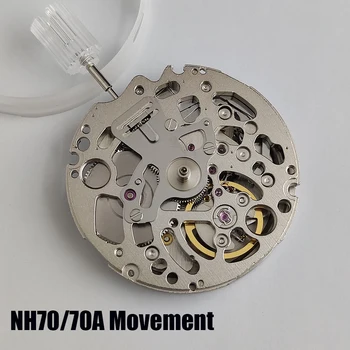 Japonya NH70 / NH70A İçi Boş Otomatik Saat Hareketi 21600 BPH 24 Jewels Yüksek Doğruluk Mücevher İzle Aksesuar Değiştirmeleri
