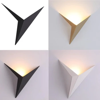 Modern Minimalist üçgen şekli led duvar lambaları İskandinav tarzı kapalı duvar lambaları oturma odası ışıkları 3W AC85-265V basit aydınlatma